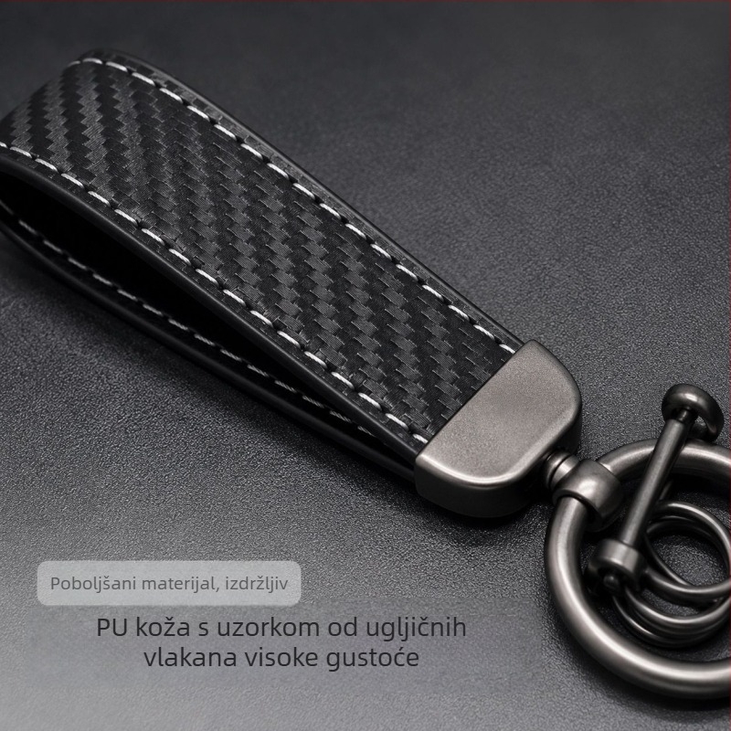 Visokokvalitetni ključ automobila s karbonskim uzorkom, od cinkovog legura, kompatibilan s logom automobila