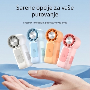 Prenosni ručni mini ventilator s USB punjenjem, snažan protok zraka, 5 lopatica, ugrađena baterija