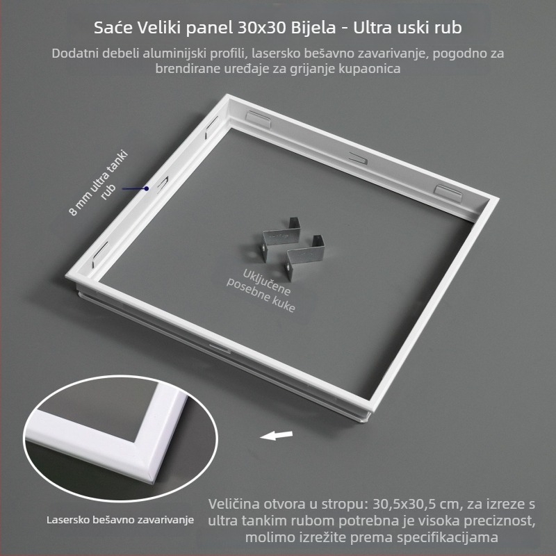 300×600 okvir za konverziju kupaonskog grijača za integrirani strop s ventilatorom