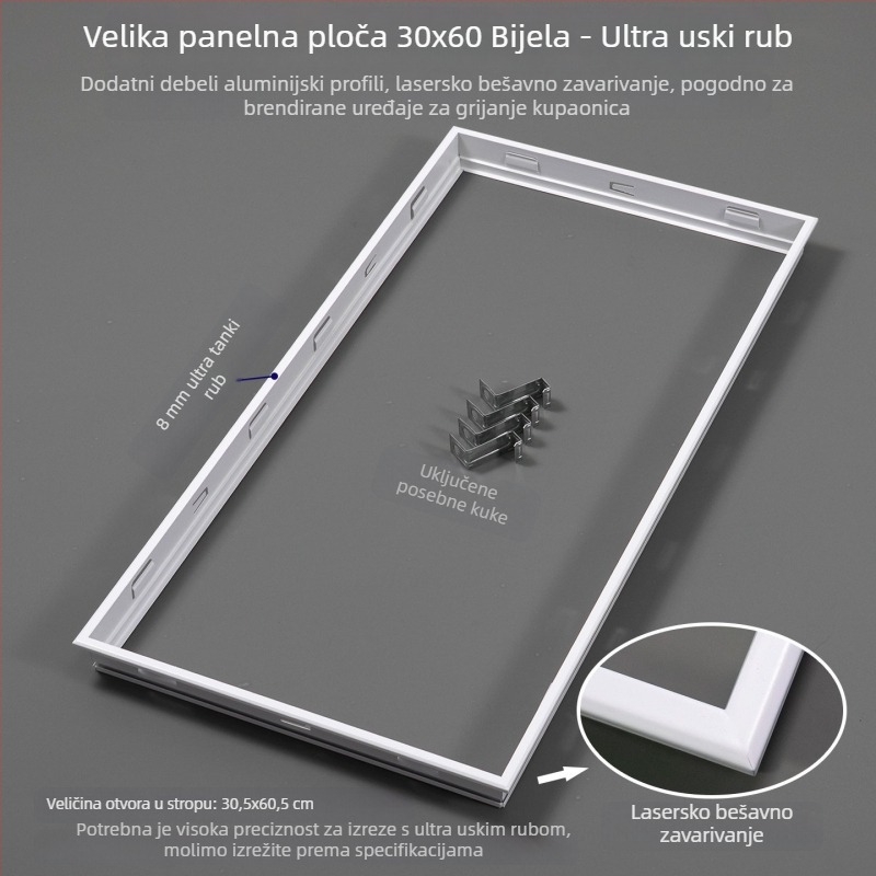 300×600 okvir za konverziju kupaonskog grijača za integrirani strop s ventilatorom