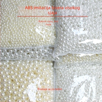 ABS sjajne imitacije bisera, slobodne perle s pravom rupom, ručno izrađeni DIY dodaci za nakit i odjeću, plastične/smole perle