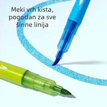 Deli set markera s mekanim vrhovima i finim prahom, višebojan, velik kapacitet, prijenosno za crtanje i graffiti