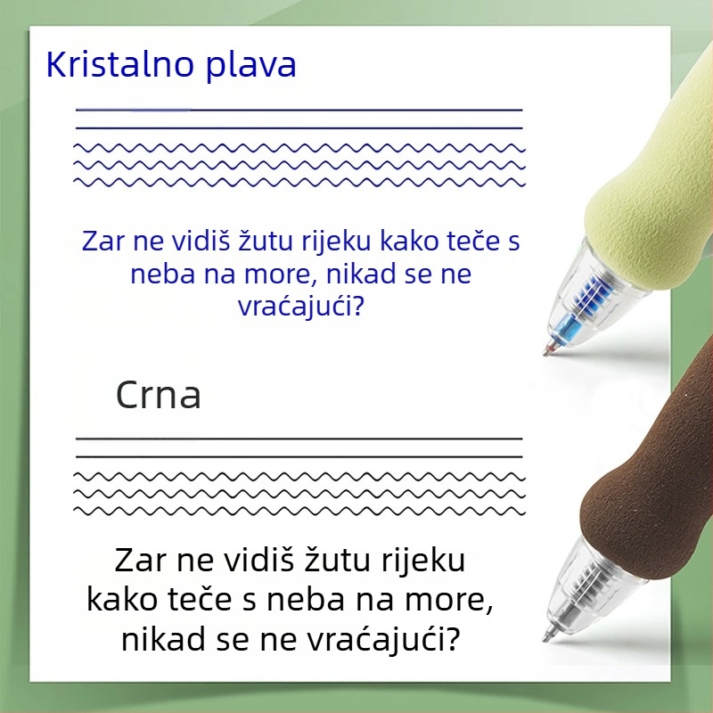 Aishuo izvučna kemijska olovka s gumom, 0,5 mm kristalno plava, gel tinta otporna na toplinu