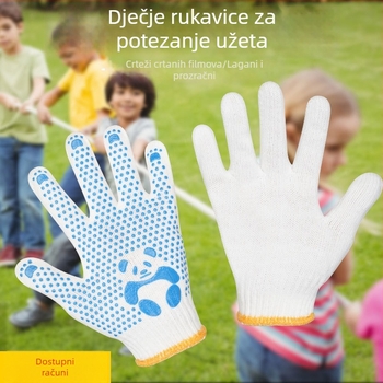 Dječje rukavice otporne na klizanje za školu s bijelim točkama na površini
