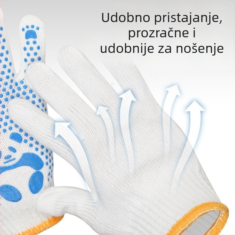 Dječje rukavice otporne na klizanje za školu s bijelim točkama na površini