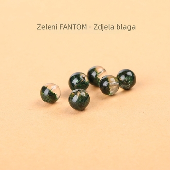 Prirodne zelene Green Ghost kristalne perle za DIY nakit, kružne 10 mm, razdjelne perle