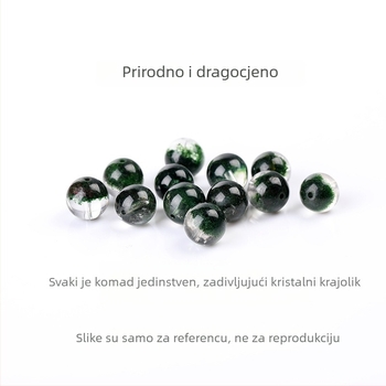 Prirodne zelene Green Ghost kristalne perle za DIY nakit, kružne 10 mm, razdjelne perle