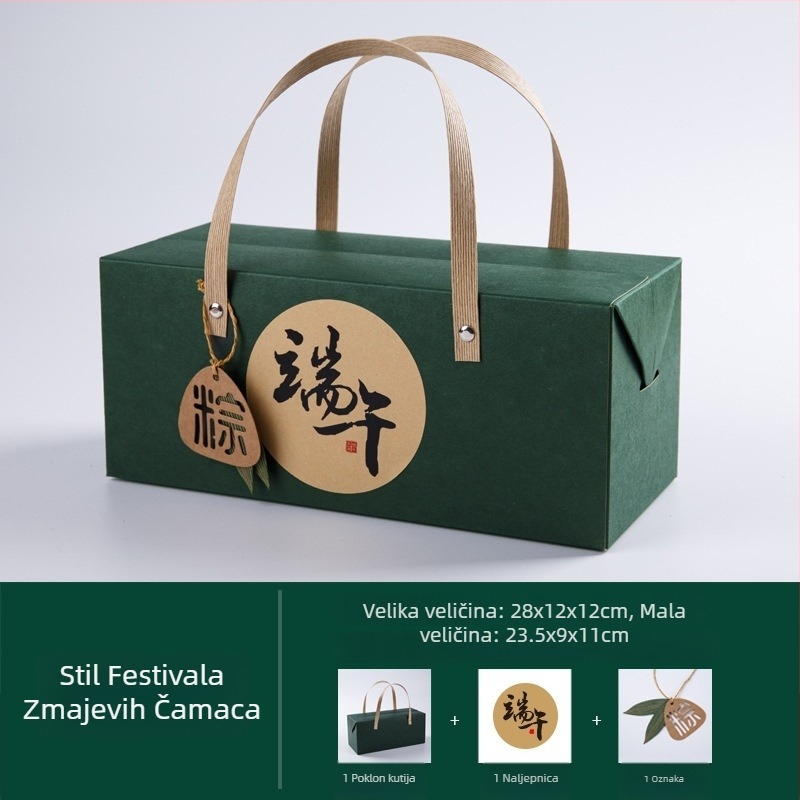 Kutija za poklon od kraftpapira za zongzi na Festivalu dragonjih čamaca
