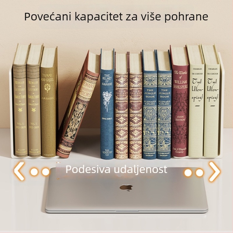 Stojeći držač za knjige za stol, vertikalni organizator knjiga, polica za čitanje na radnoj površini