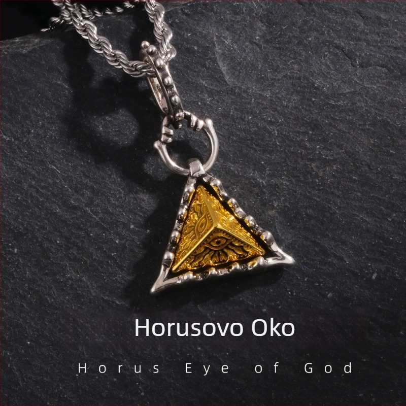 Muško ogrlica Oko Horusa - moderno, svestrano, luksuzno hip-hop privjesak
