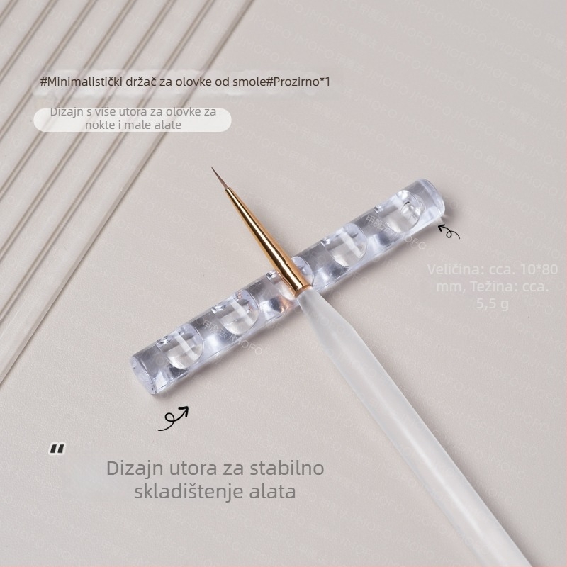 Držač za alate za nokte s više pretinaca, akrilna smola, stolni organizator za četkice za nokte, završnica s folijom zlatne i srebrene boje u candy nijansi