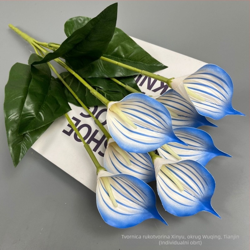Calla Lily umjetni cvjetovi, 7 glavama, 3D ispis, vjenčana dekoracija, rekviziti za fotografiju