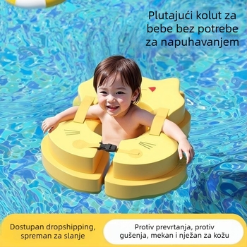 Dječji plivački prsten bez nadutosti, ispod pazuha, protiv gušenja, protiv prevrtanja, PVC, crtani uzorak