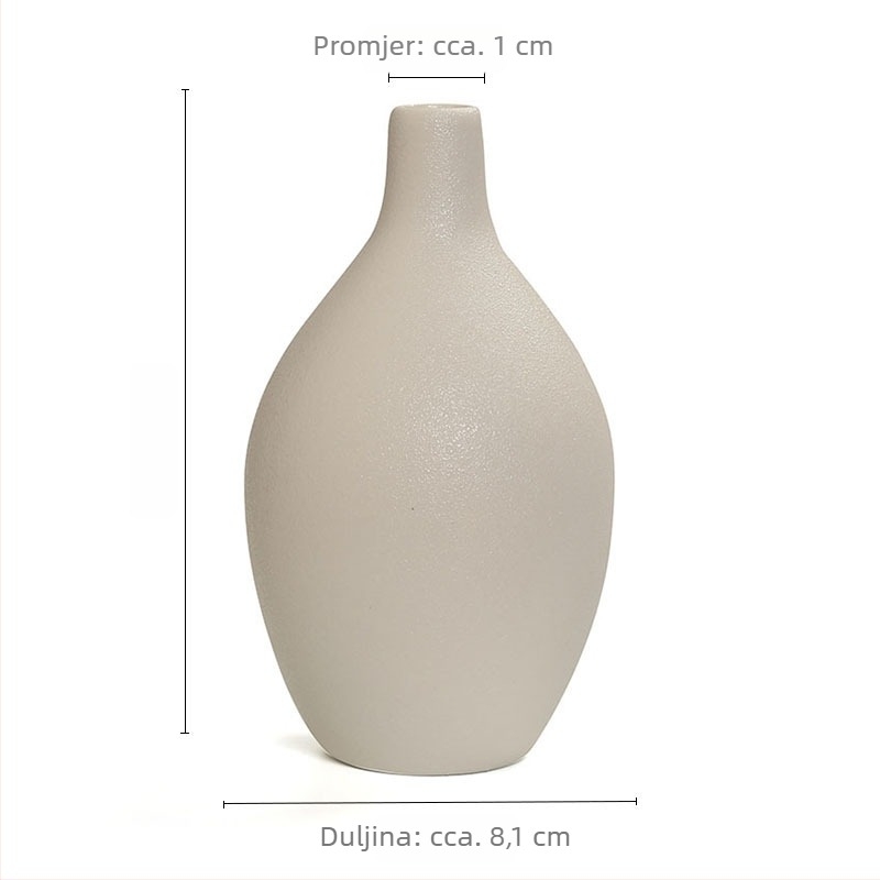 Jane Ermei Ceramics bijela porcelanska vaza - ukras za dom