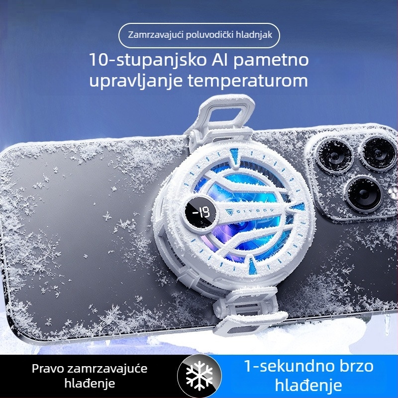 Poluvodički hladnjak za pametni telefon s magnetskom stražnjom kopčom, inteligentnim upravljanjem temperaturom, deset razina podešavanja i digitalnim zaslonom