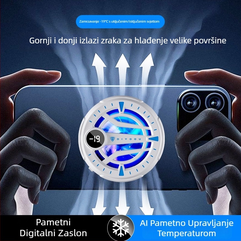 Poluvodički hladnjak za pametni telefon s magnetskom stražnjom kopčom, inteligentnim upravljanjem temperaturom, deset razina podešavanja i digitalnim zaslonom