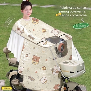 Ljetna navlaka za vjetrobran malog električnog vozila – podijeljeni dizajn, UV zaštita, vodootporna i otporna na kišu, laminirani sloj, proširena zaštita ramena