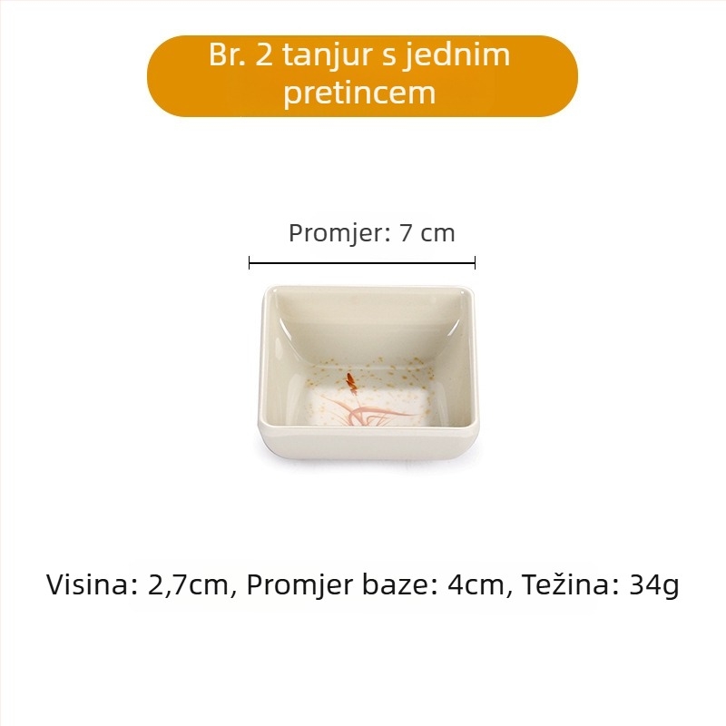 A5 set melamin posuđa s cvjetnim uzorkom, izgled porculana, promjer 14 cm; uključuje zdjelicu za umak, zdjelicu za ocat, zdjelicu za ulje, zdjelicu za užinu i malu zdjelicu za degustaciju