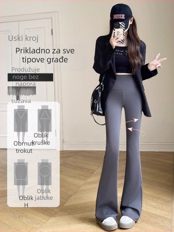 Ženske hlače za jogu s visokim strukom, lagane za proljeće/ljeto, oblikuju siluetu, Barbie-inspired Shark Flare