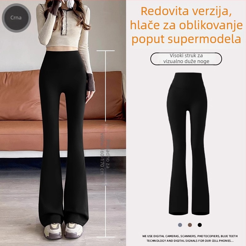 Ženske hlače za jogu s visokim strukom, lagane za proljeće/ljeto, oblikuju siluetu, Barbie-inspired Shark Flare