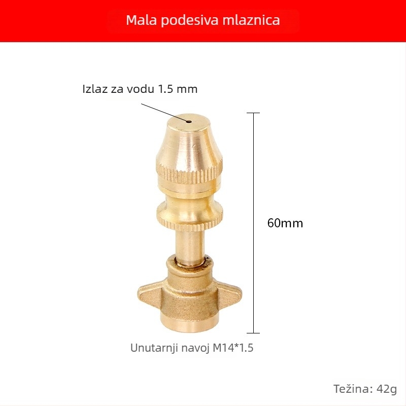 Prilagodljiva mlaznica za atomiziranje s visokim pritiskom za poljoprivredno prskanje, električna prskalica, uklanjanje prašine i ovlaživanje