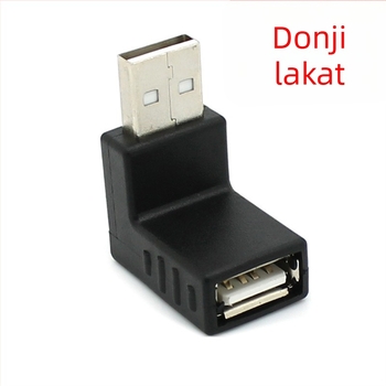 USB 2.0 muški na ženski adapter, 90° kut, produžni kabel za podatke