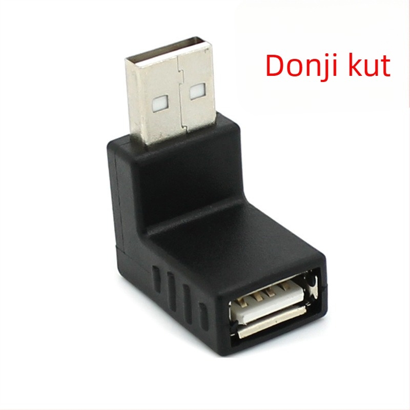 USB 2.0 muški na ženski adapter, 90° kut, produžni kabel za podatke