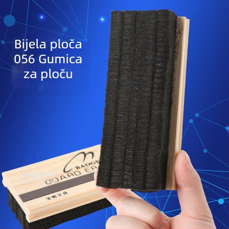 Baoge056 Velika magnetska brisač ploče za krednu i bijelu ploču s drvenom ručkom