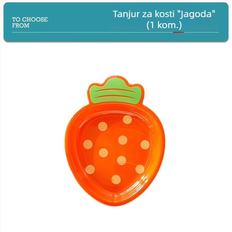 Plastični tanjur s crtanim voćem, tanjur za grickalice za djecu, sladak oblik