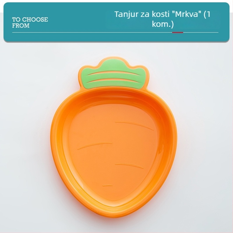 Plastični tanjur s crtanim voćem, tanjur za grickalice za djecu, sladak oblik