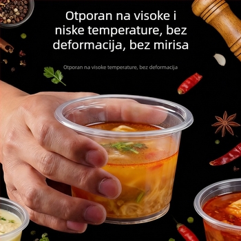 Jednokratne PP čaše za puding s poklopcem; zdjele za desert s poklopcem za štand