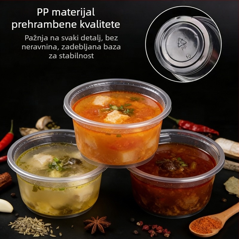 Jednokratne PP čaše za puding s poklopcem; zdjele za desert s poklopcem za štand