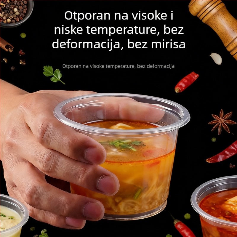Jednokratne PP čaše za puding s poklopcem; zdjele za desert s poklopcem za štand