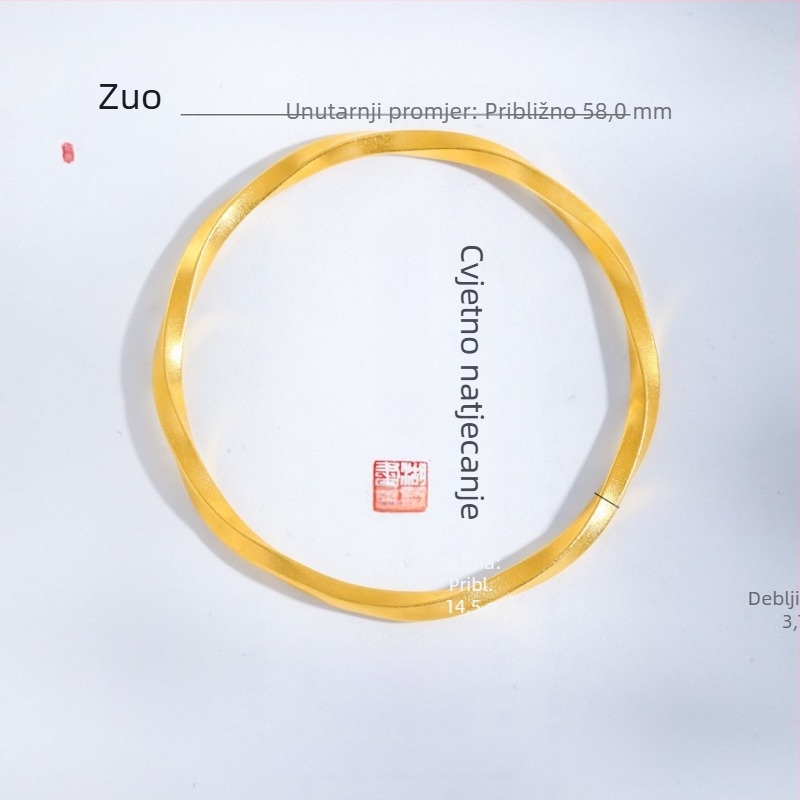 Mobius narukvica u zlatnoj boji, lagani luksuz, visokokvalitetan dodatak za žene