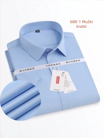 Unisex košulja od Aloe Vera Modal stretch, dugi rukav, poslovna odjeća, otporna na nabor, bez glačanja, jednobojna