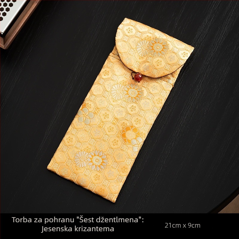 Gongfu set za ceremoniju čaja sa šest džentlmena, torbica za skladištenje od tkanine, žlica za čaj, klips za čaj i alat za buđenje čaja