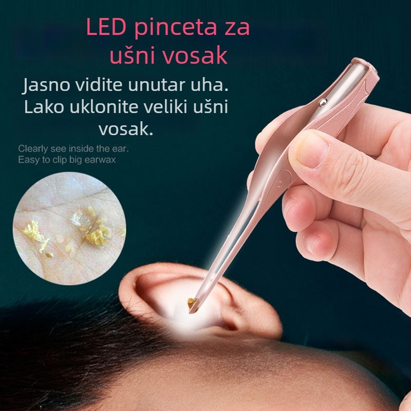 Sjajna žlica za uho i pinceta za cerumen – set alata za čišćenje uha za djecu
