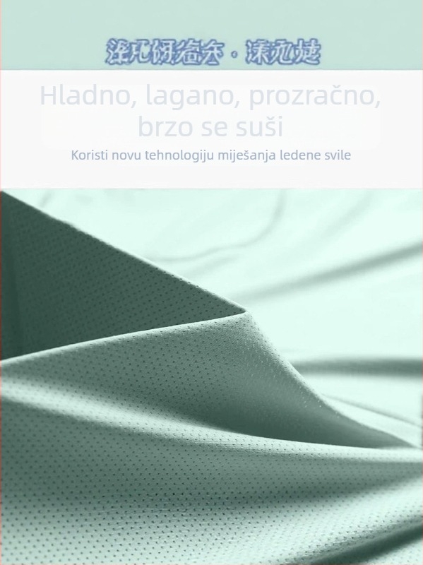 Muški brzosušeći T‑shirt s prozračnim Ice Silk mrežastim materijalom, kratkih rukava za trčanje i trening