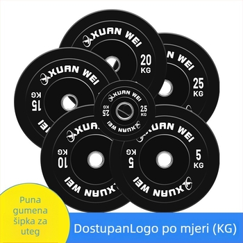 Gumene pločice za šipku, 2,5–25 kg, 51 mm otvor, protuklizne