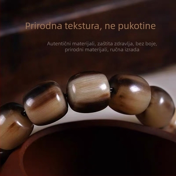 Narukvica od rogova, ručno izrađene molitvene perle s rogova uzorkom, unisex narukvica