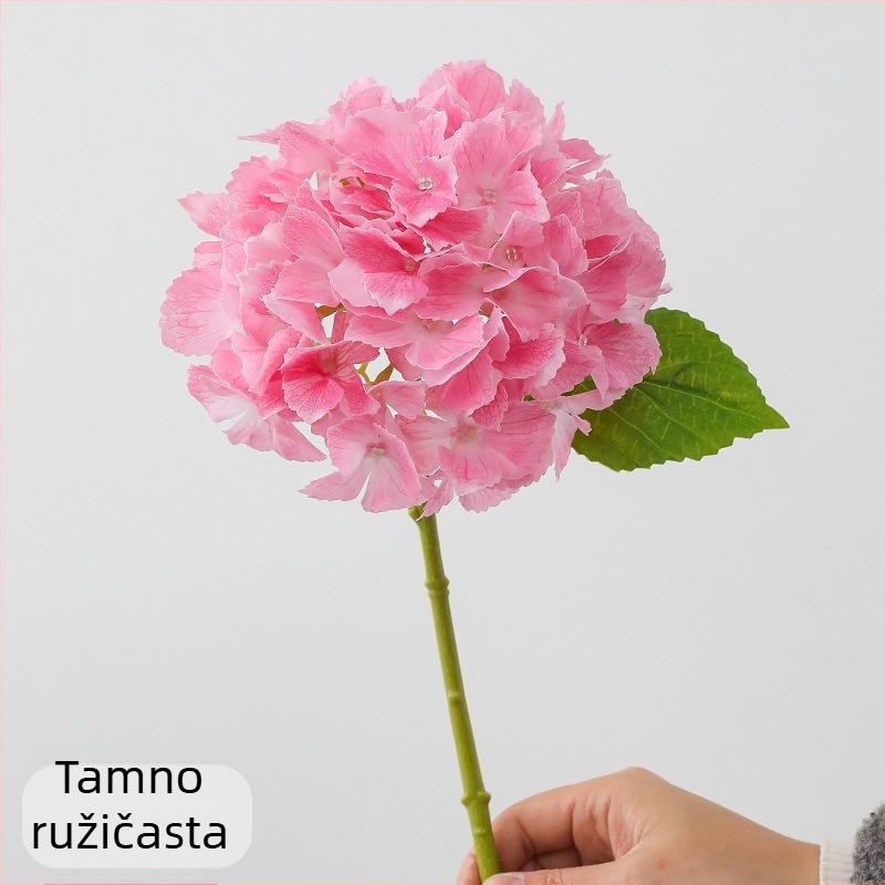 Umjetna hortenzija u posudi s vodom, mekani gumeni cvjetovi za kućnu dekoraciju i fotografiranje