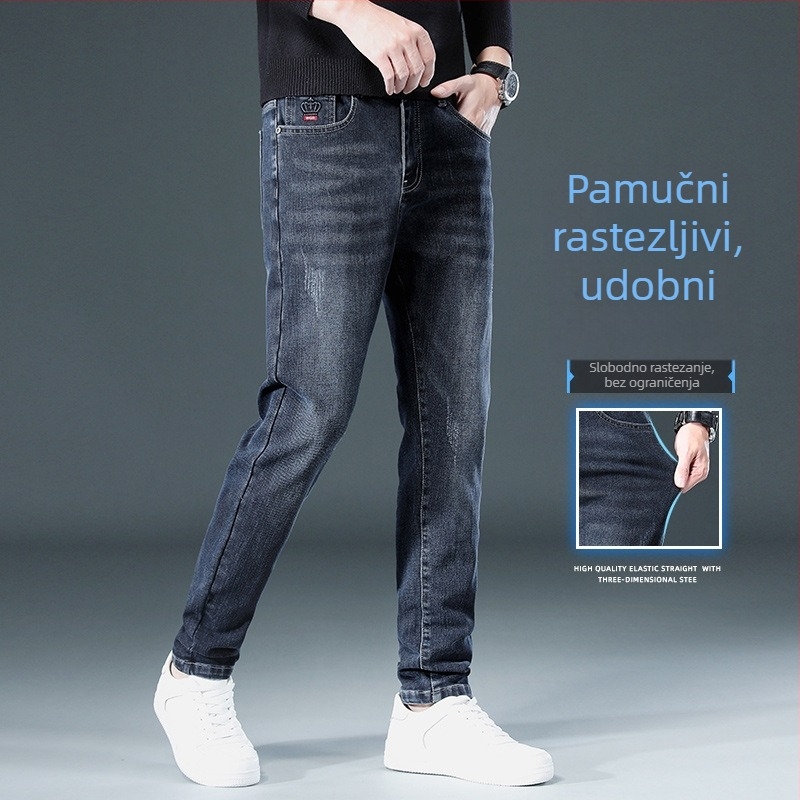 Jesenske muške trapke s elastanom, slim fit, casual, isprane, modernog izgleda, visoke kvalitete