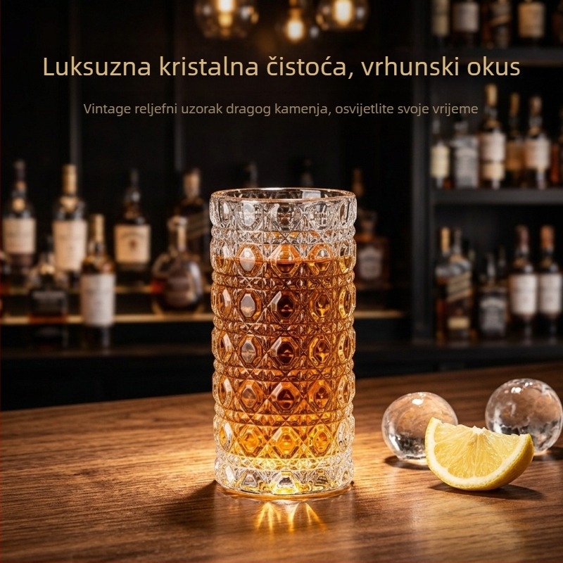 Držač za čaše s reljefnim kamenskim uzorkom i set šot čaša, za Jägermeister i kućne koktele