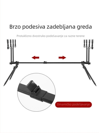 Držač za štapove u europskom stilu s debelim poprečnim grebnom, brzo podešavanje, sklopiva prijenosna potpora za morski štap, pogodna za različite terene