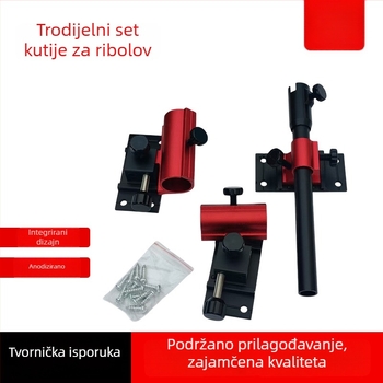 Trojni set kutije za ribolov s aluminijskim legurama nosačima štapova, zamjenjivi lijevi/desni, držač za ribu i pladanj za mamce