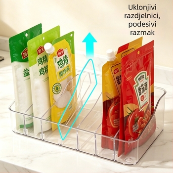 Organizator posuda za začine na kuhinjskom pultu s više odjeljaka