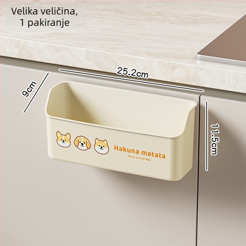 Unutarnji zidni organizator na vratima kuhinjskog ormarića – za sredstva za čišćenje, deterdžent za suđe, aluminijsku foliju, foliju za zamatanje i vrećice za smeće