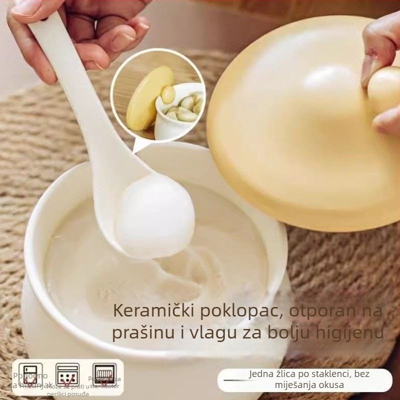 Keramički spremnik za začine s poklopcem u obliku gljive za čili ulje