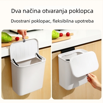 Zidni koš za otpad 10 L s poklopcem, za kućanstvo, kuhinja