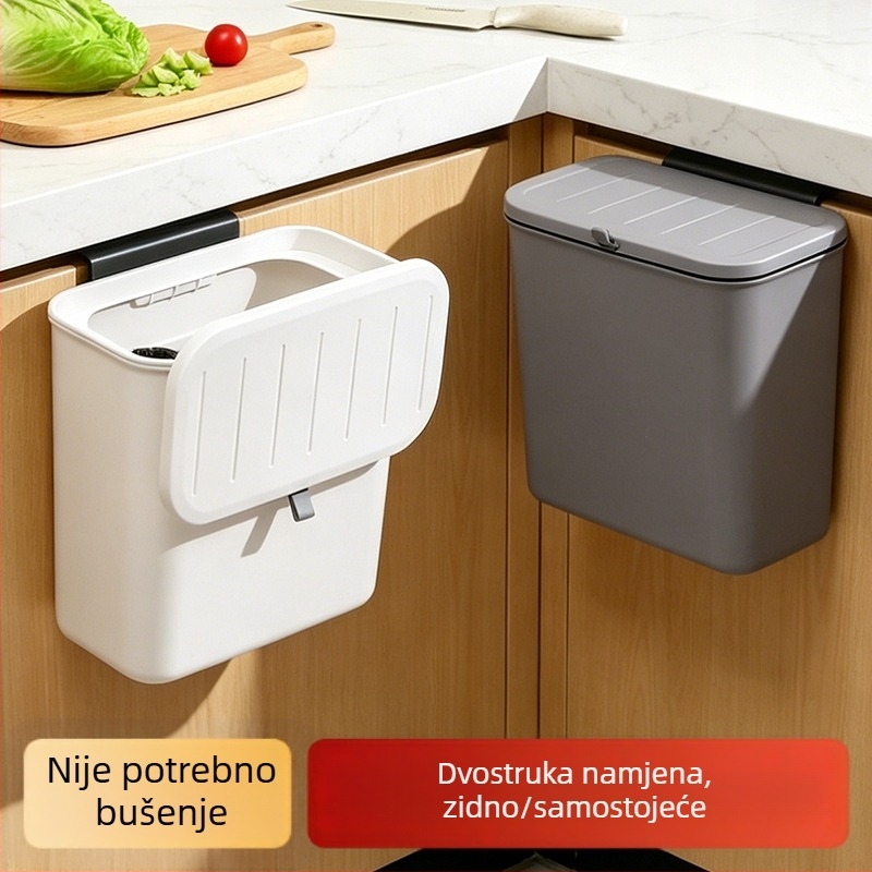 Zidni koš za otpad 10 L s poklopcem, za kućanstvo, kuhinja